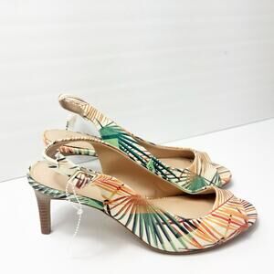 AMELIA GRACE KORINE PALM SPRING PRINT GREEN MULTICOLOR PUMP SIZE  10